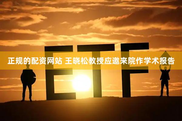 正规的配资网站 王晓松教授应邀来院作学术报告